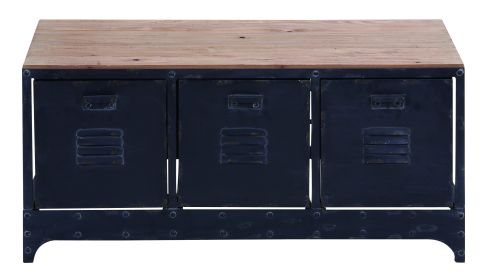Wood Metal Storage Bench 39""W, 19""H Handcrafted Accent Furniture Wood Metal Storage Bench 39""W, 19""H Handcrafted Accent Furniture