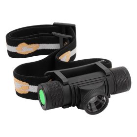 Rechargeable Aluminum Alloy Waterproof Flashlight Portable Fishing Headlight (Color: Black)