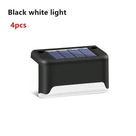 Fashion Outdoor Solar Courtyard Stair Light (Option: Black white light x4pcs-Solar Garden Lamp)