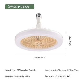 Remote Control E27 Screw Adjustable Light Bedroom Aromatherapy Small Fan Lamp (Option: Fragrance Fan Lamp Beige-30W Universal Lamp Holder)