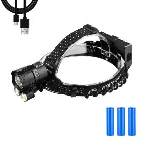 Waterproof Camping Working LED4500 Lumen USB Rechargeable Headlamp Mobile Power Supply (Option: Battery charging-USB)