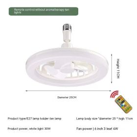 Remote Control E27 Screw Adjustable Light Bedroom Aromatherapy Small Fan Lamp (Option: Remote Control Ordinary White-30W Universal Lamp Holder)