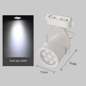 LED Track Spotlight Track Lamp 12 W18W Clothing Store Background Wall Open-mounted Slide Spotlight Super Bright (Option: Neutral Light-7W White Shell)