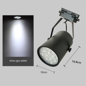 LED Track Spotlight Track Lamp 12 W18W Clothing Store Background Wall Open-mounted Slide Spotlight Super Bright (Option: Warm Yellow Light-12W Black Shell)