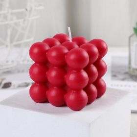 Creative Rubik's Cube Aromatherapy Candle Lamp (Color: Wine Red)