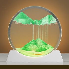 Creative New Quicksand Painting Small Night Lamp Living Room Bedroom Abstract Rotary Desktop Decoration (Color: Green)