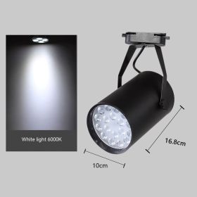 LED Track Spotlight Track Lamp 12 W18W Clothing Store Background Wall Open-mounted Slide Spotlight Super Bright (Option: Neutral Light-18W Black Shell)